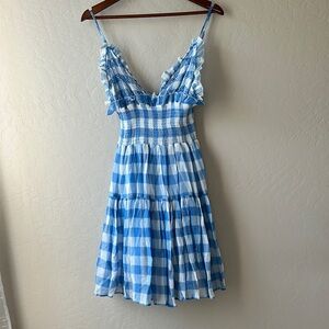 Blue and White Ruffled Tiered Sundress